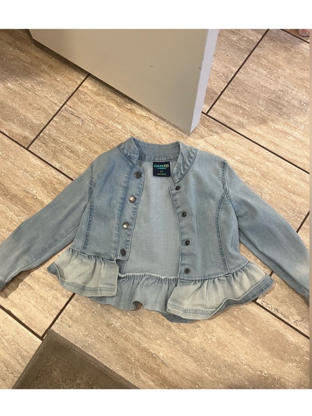 Oshkosh B’gosh  Light Blue Denim Ruffle-Hem Jean Jacket 4T